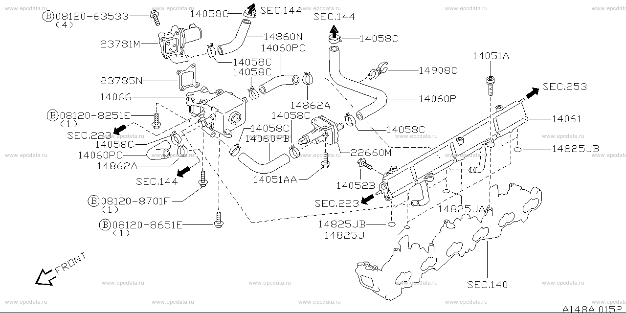 Air control system (engine) for Nissan Stagea WC34, 1 generation ...