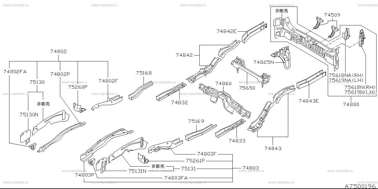 Member (body) for Nissan Stagea WC34, 1 generation 09.1996 - 07.1998 ...