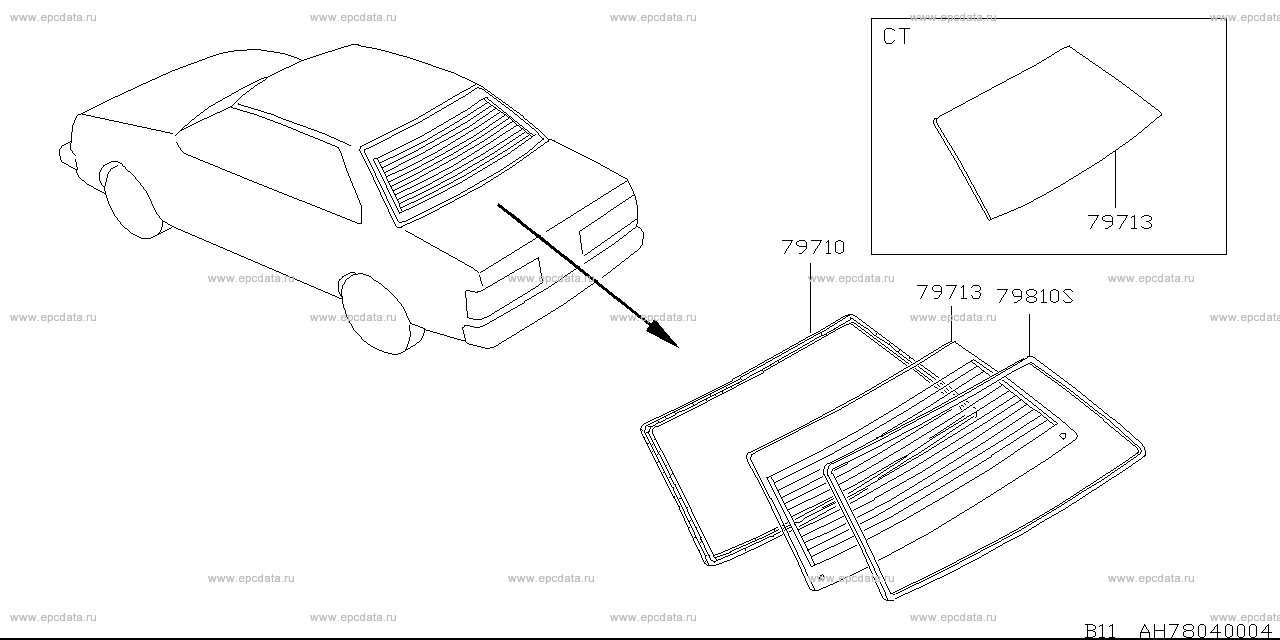 H7804 - rear window - (body)