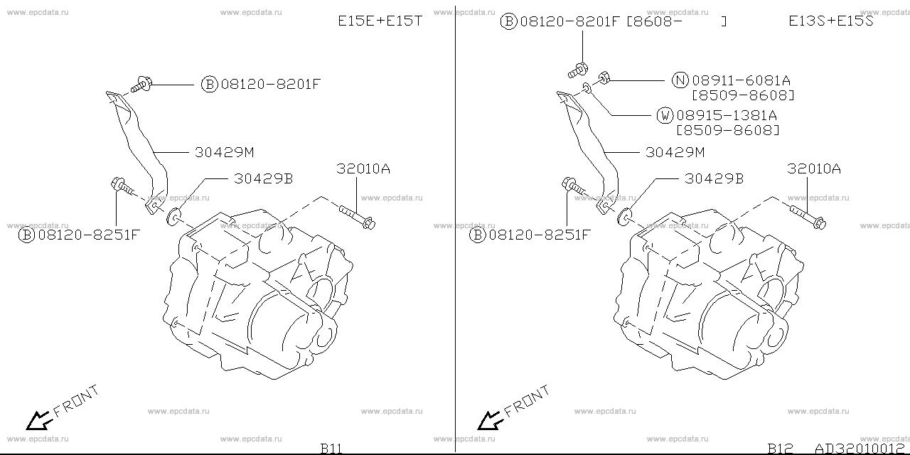 Applies: E13S +2WD.E15S.MT; Description: トランスミッション  フィックス  パーツ; Period: 09.1985 - 09.1987
