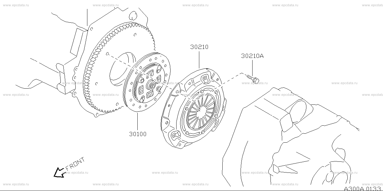300 - clutch disc & cover (engine)