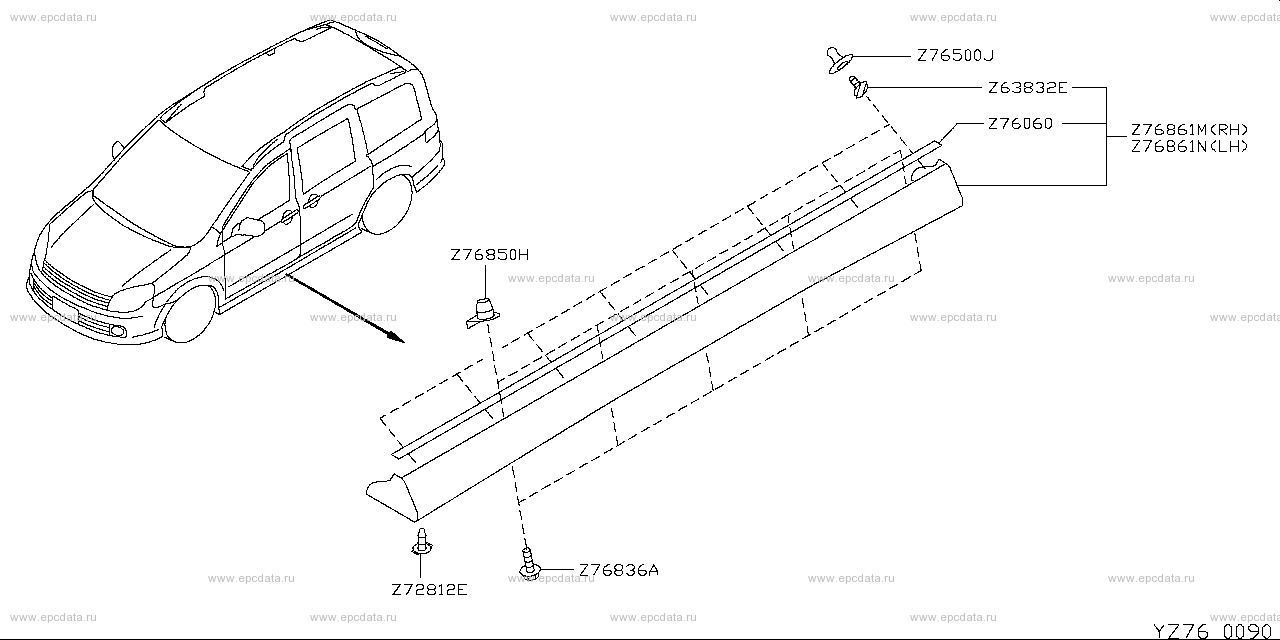 Z76 - body side panel & fitting 