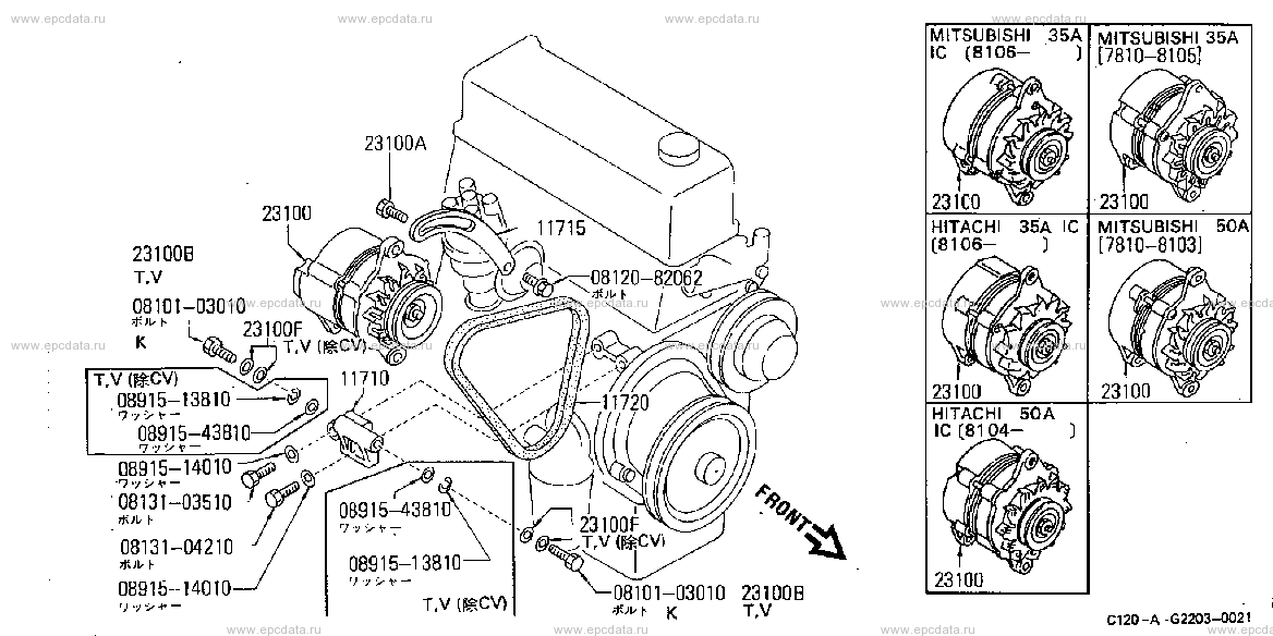 G2203 - alternator mounting (engine)