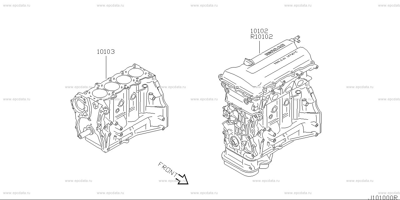 101 - ﾍﾞｱ & short engine assembly (engine)