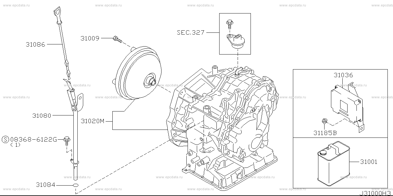 Automatic transmission, transaxle & fit (unit) for Nissan Serena C24, 2