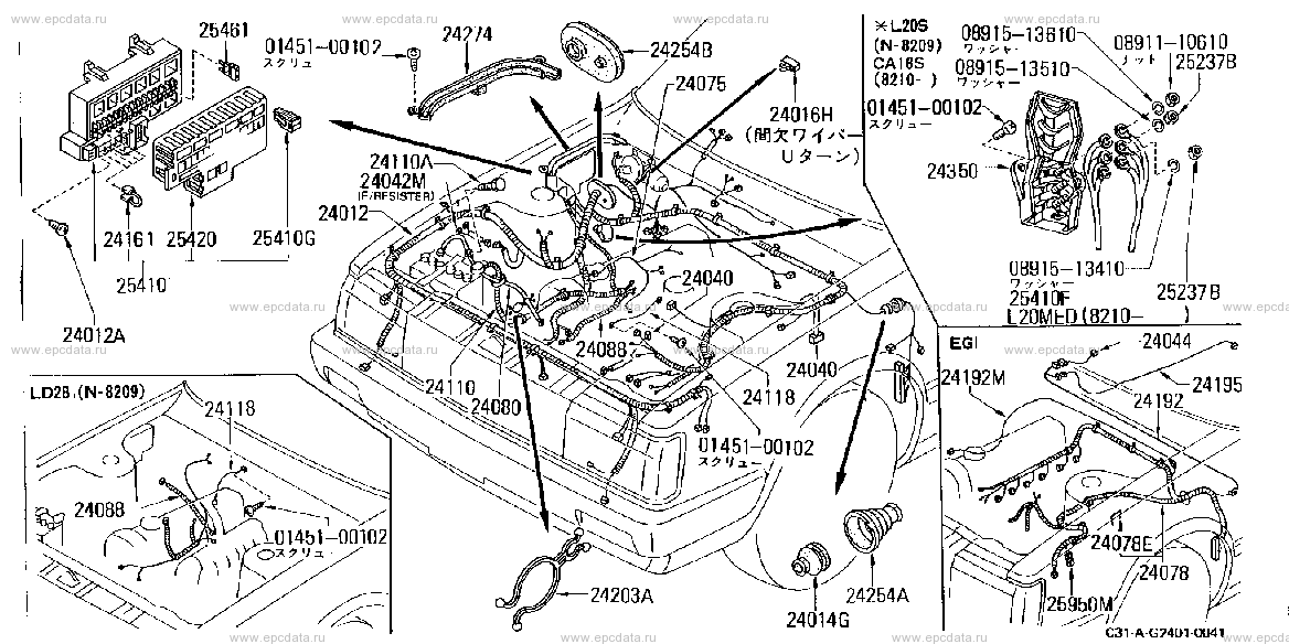 Applies: ALL-Z18S,Z20S; Description: エンジン  ルーム; Period: 11.1980 - 09.1982