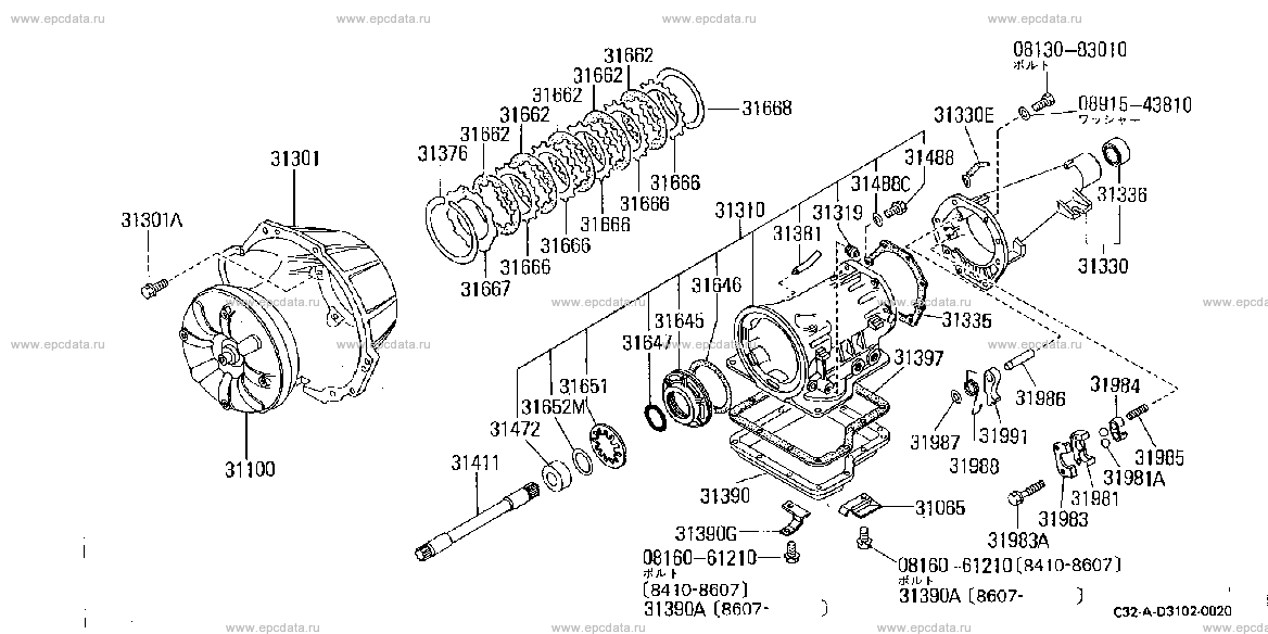 D3102 - torque converter & case (unit)