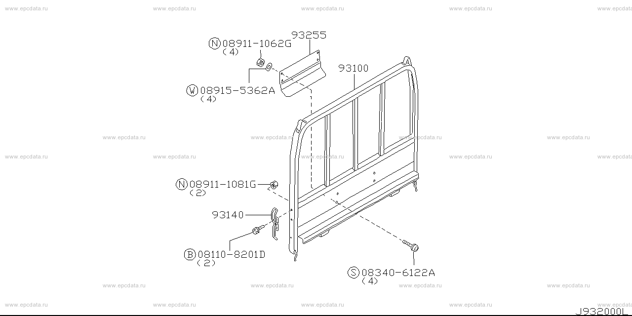 932 - front panel & guard frame (body)