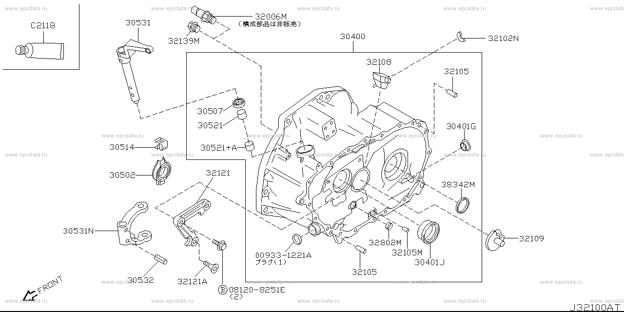 321 - transmission case & clutch release (unit)