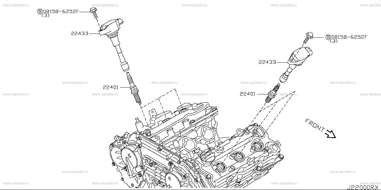 220 - engine ignition system (engine) for Teana J32 Nissan Teana - Auto ...