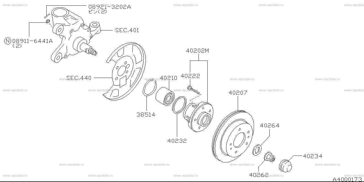 400 - front axle (chassis)