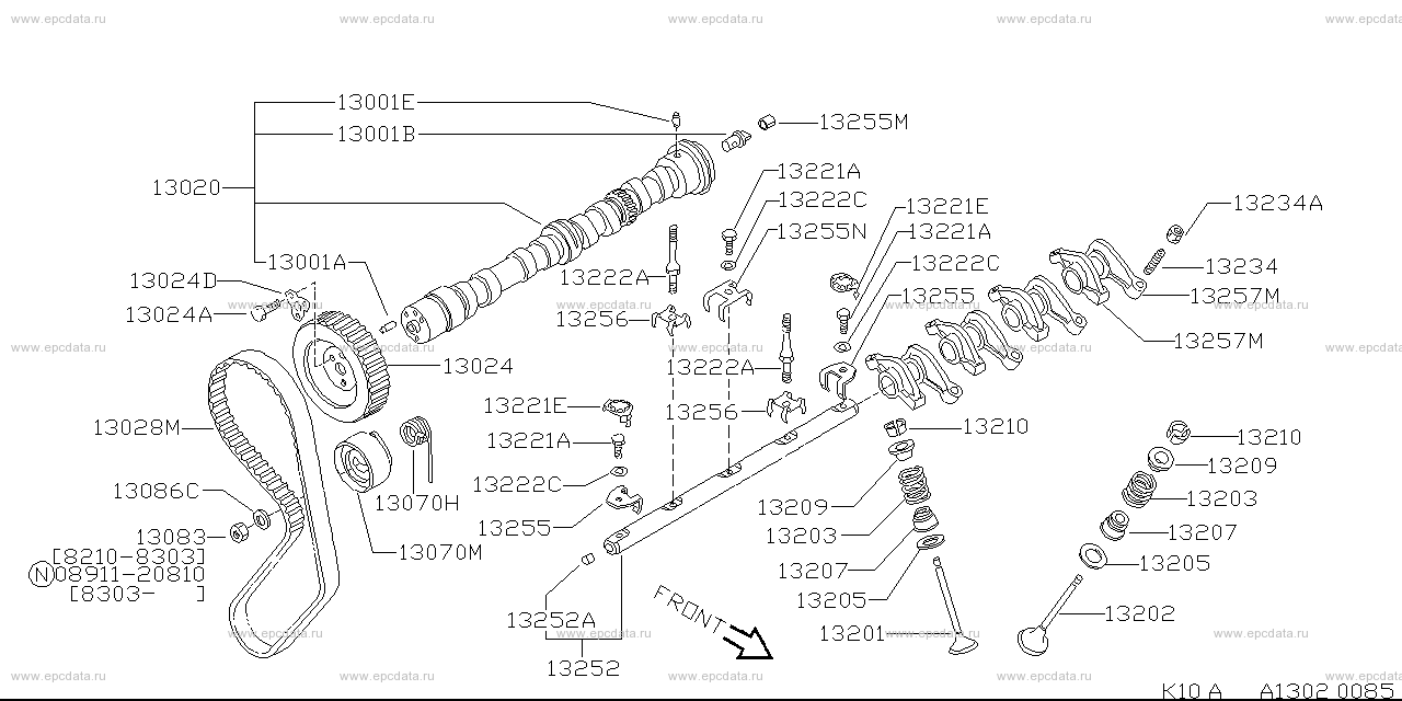 A1302 - cam shaft & valve mechanism (engine)