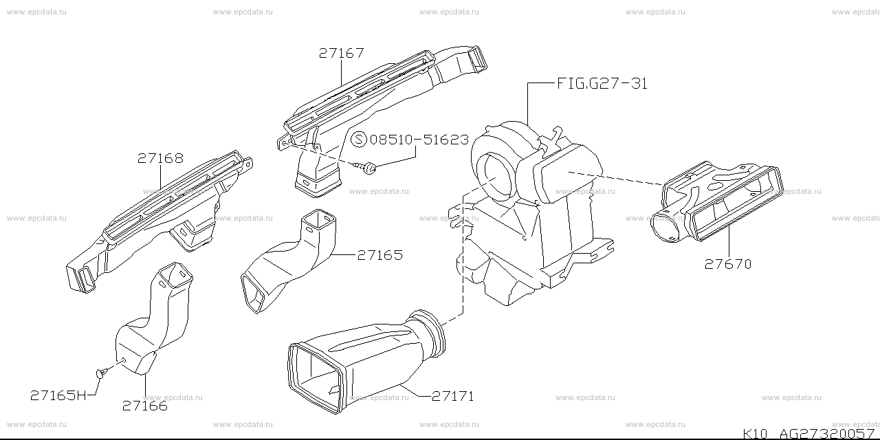 G2732 - heater, cooler & air conditioner (fitting) (Denso) 