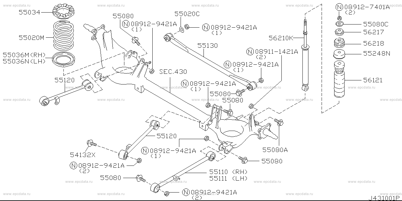 431 - rear suspension (chassis)