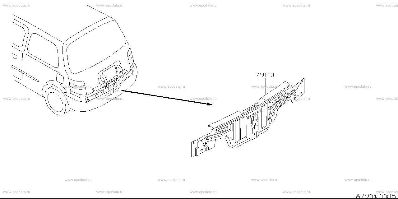 790 - rear panel & fitting (body)