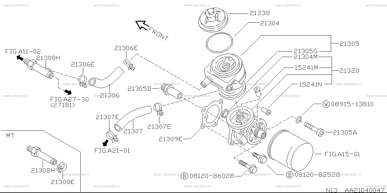 A2104 - engine oil cooler (engine)