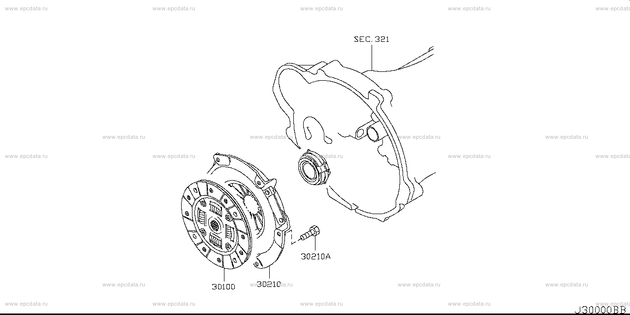 300 - clutch disc & cover (engine)