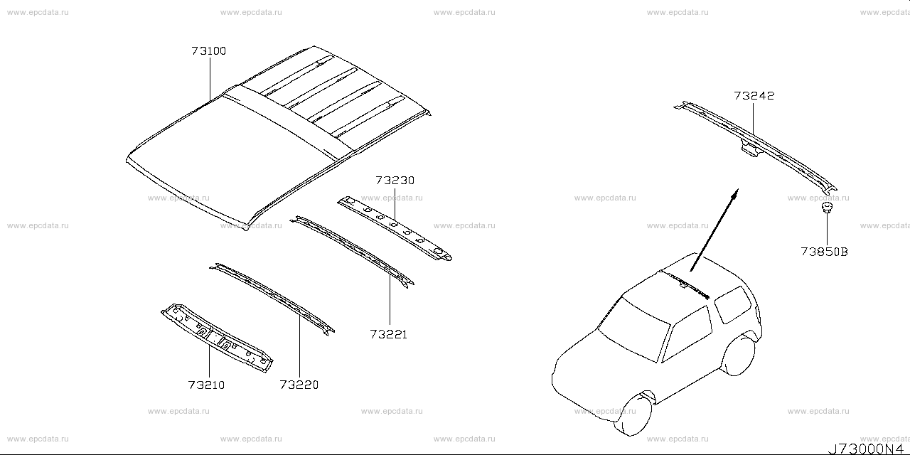 730 - roof panel & fitting (body)