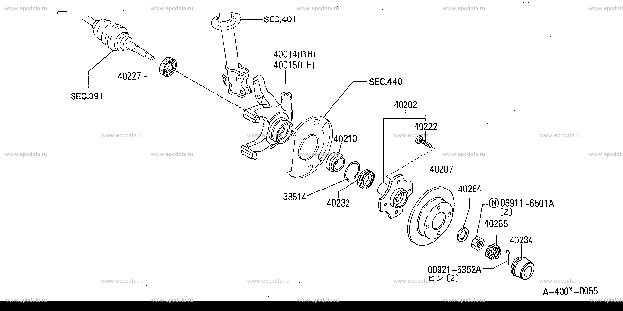 400 - front axle (chassis)