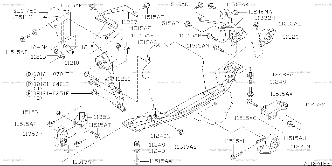 112 - engine & transmission mounting (unit)