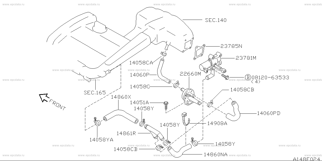 Air control system (engine) for Nissan Skyline R32, 8 generation ...