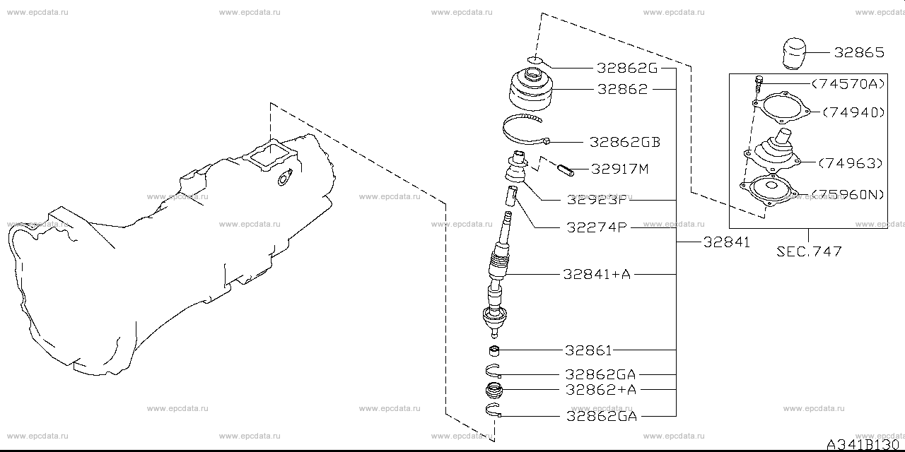 Transmission control & linkage (unit) for Nissan Skyline GT-R R34, 10  generation 01.1999 - 08.2002 - Nissan Car and Auto Spare Parts - Genuine  Online Car Parts Catalogue - Amayama