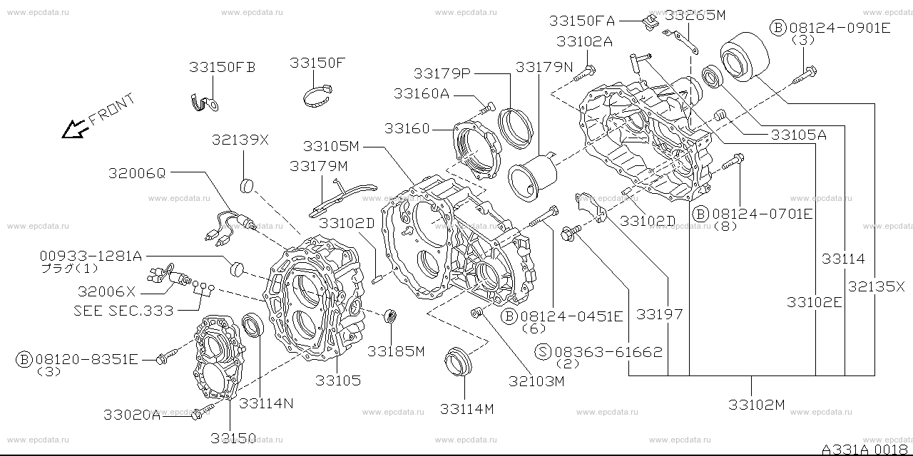 Transfer case (unit) for Nissan Terrano R50, 2 generation 09.1995 - 01. ...