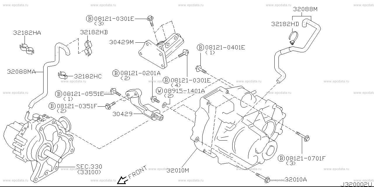 Manual transmission, transaxle & fit (unit) for Nissan Rasheen NB14, 1 ...