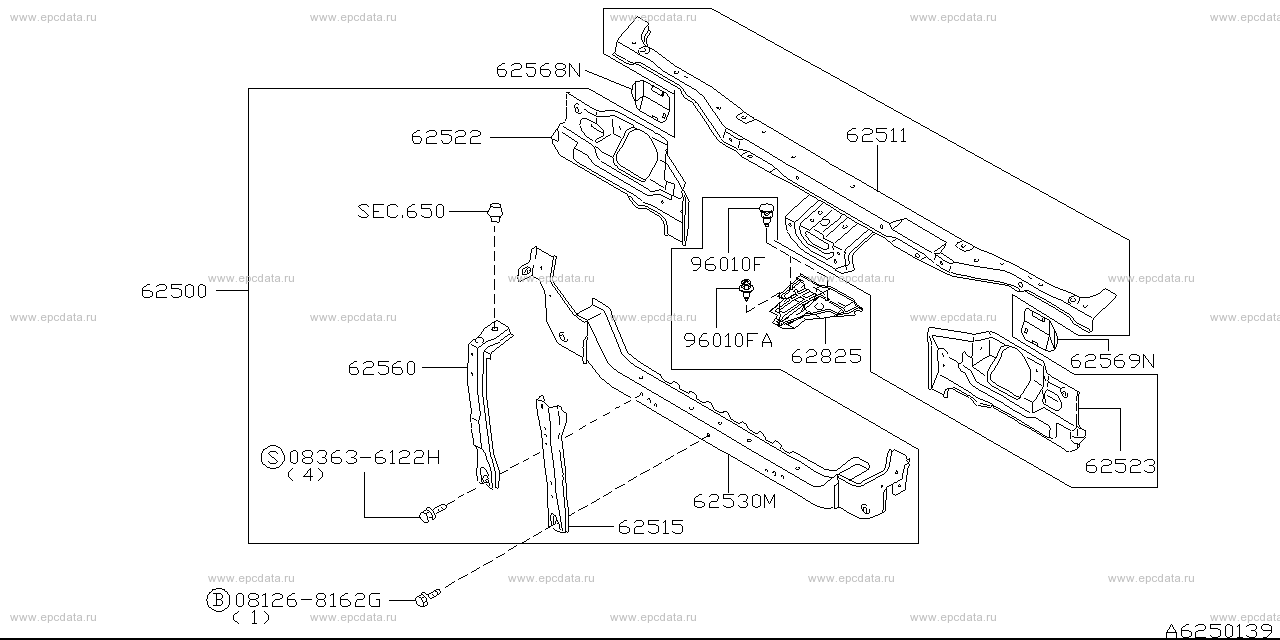 Front apron & radiator core support (body) for Nissan Silvia S14, 6 ...