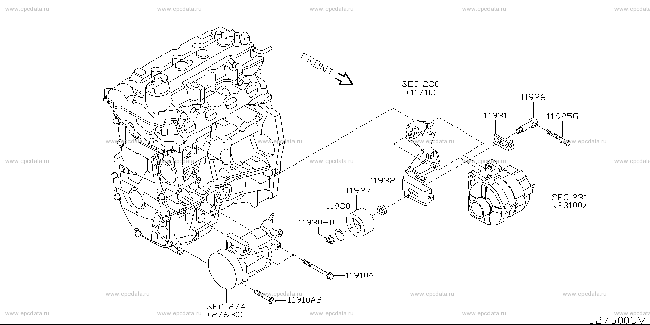 275 - compressor bracket (engine)
