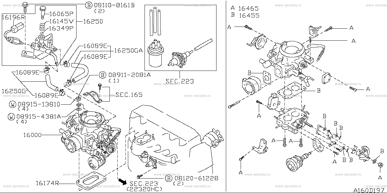 160 - carburetor & mixer (engine)