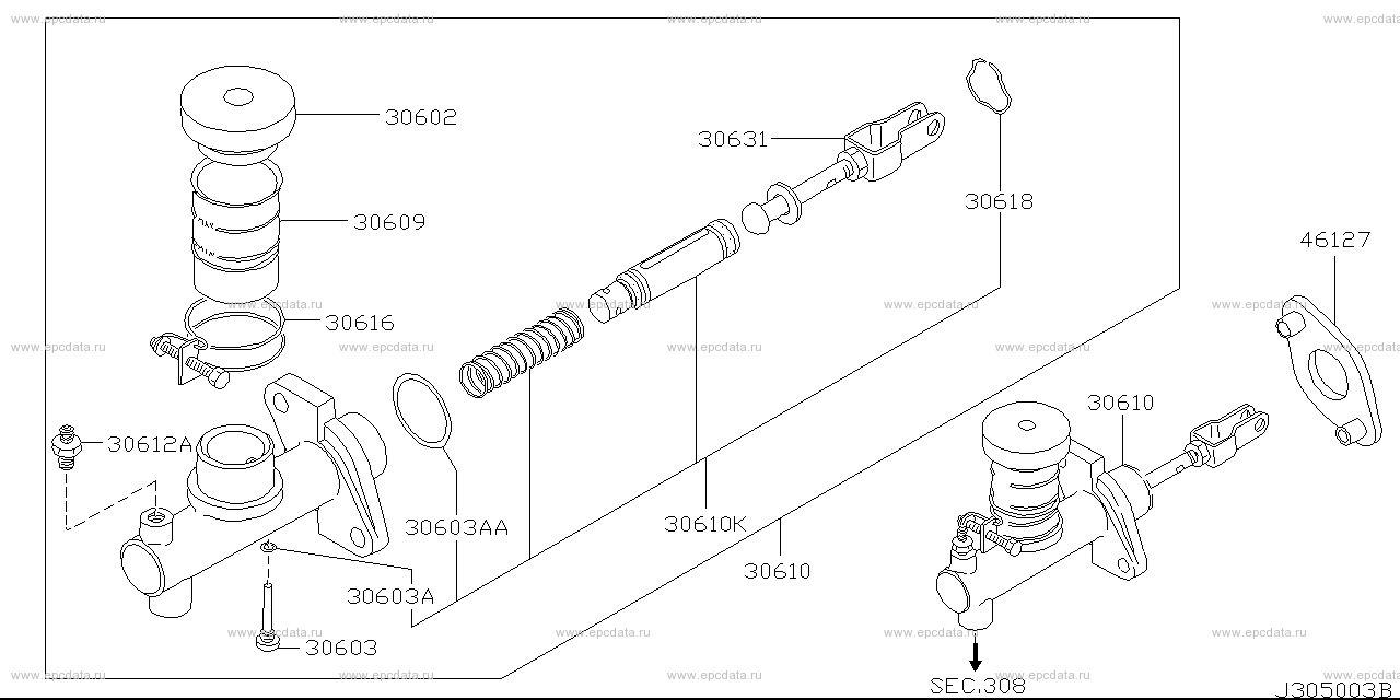 305 - clutch master cylinder (chassis)