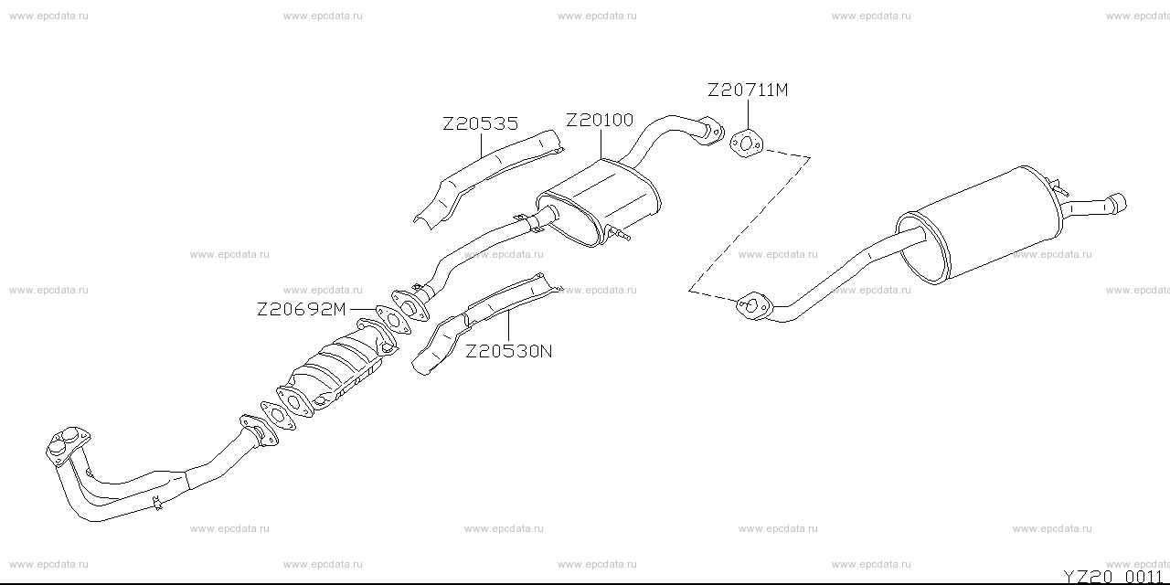 Z20 - exhaust pipe & muffler 