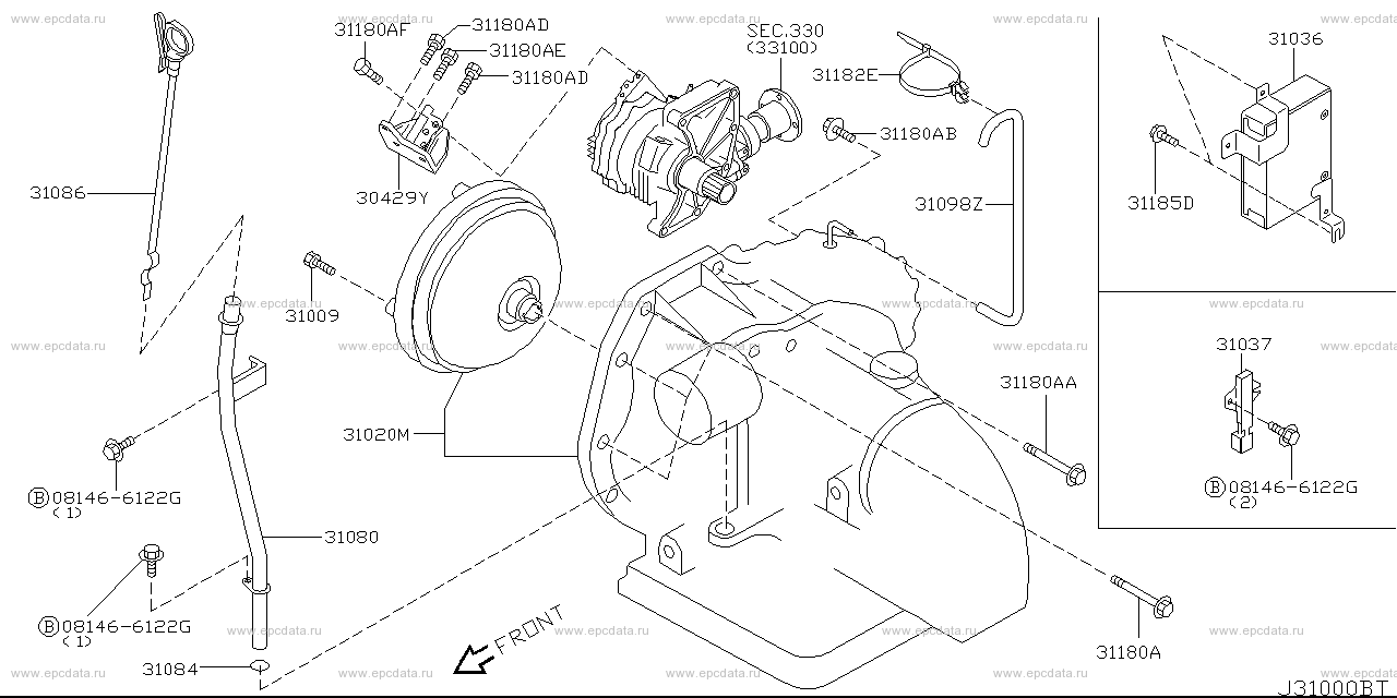 Automatic transmission, transaxle & fit (unit) for Nissan X-Trail T30, 1  generation 10.2000 - 05.2003 - Nissan Car and Auto Spare Parts - Genuine  Online Car Parts Catalogue - Amayama