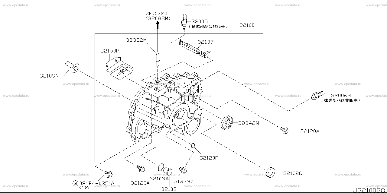 321 - transmission case & clutch release (unit)