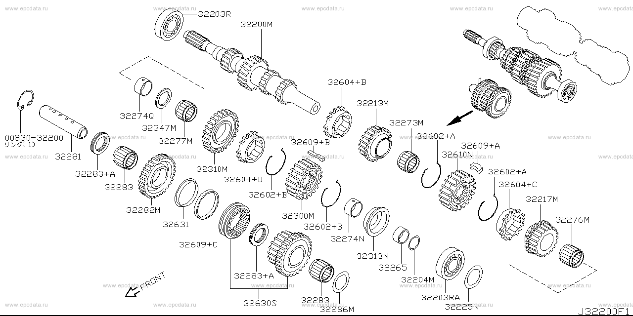 Transmission gear (unit) for Nissan X-Trail T30, 1 generation 10.2000 ...