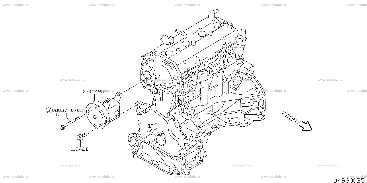 493 - power steering pump mounting (engine)