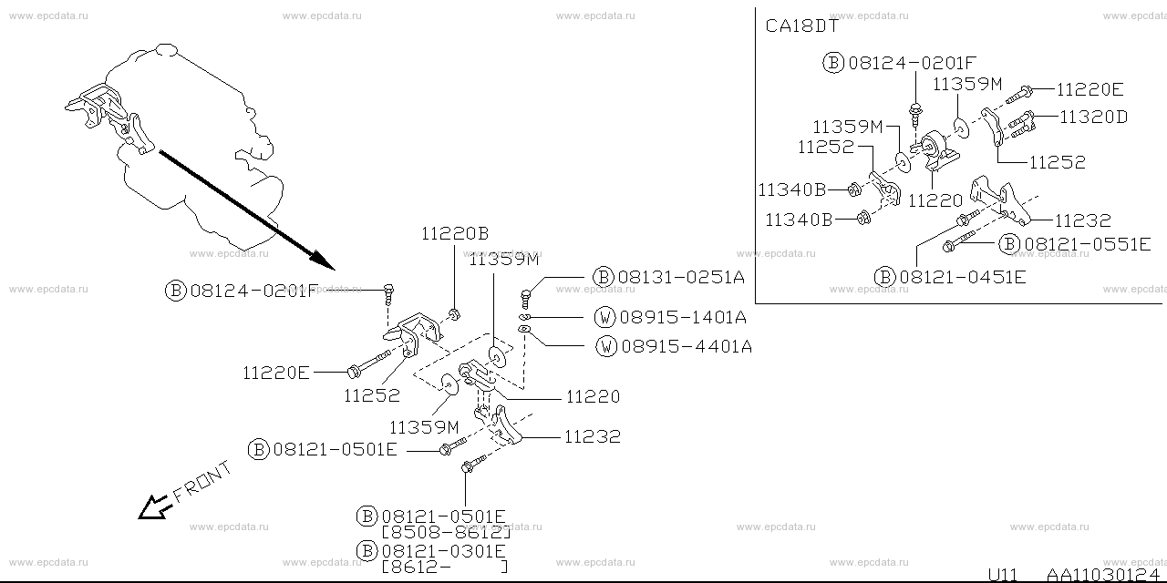 A1103 - engine & transmission mounting (unit)