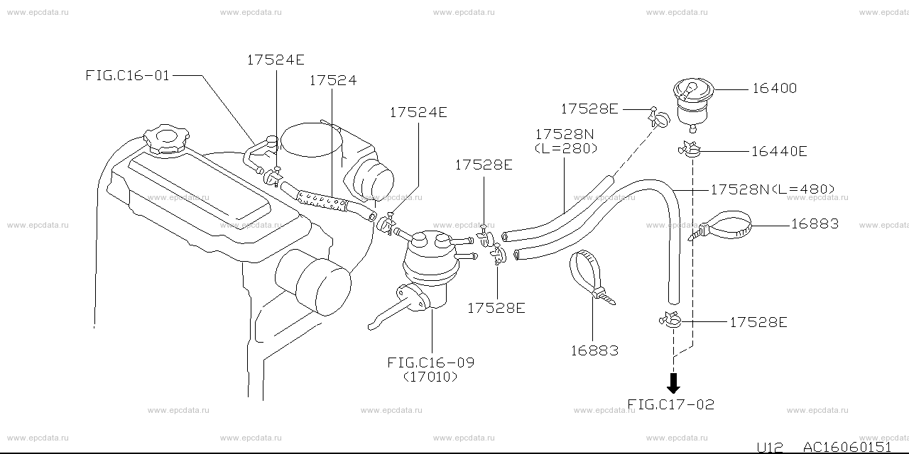 C1606 - fuel strainer & piping (engine)
