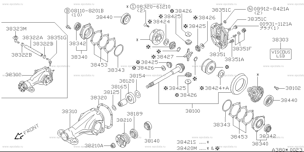 Rear final drive (unit) for Nissan Bluebird U13, 9 generation 09.1991 ...