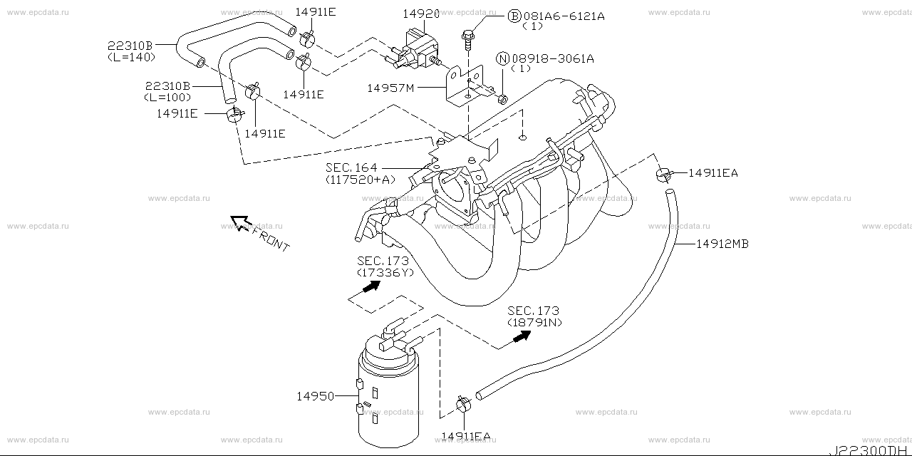 223 - vacuum piping & canister (engine)