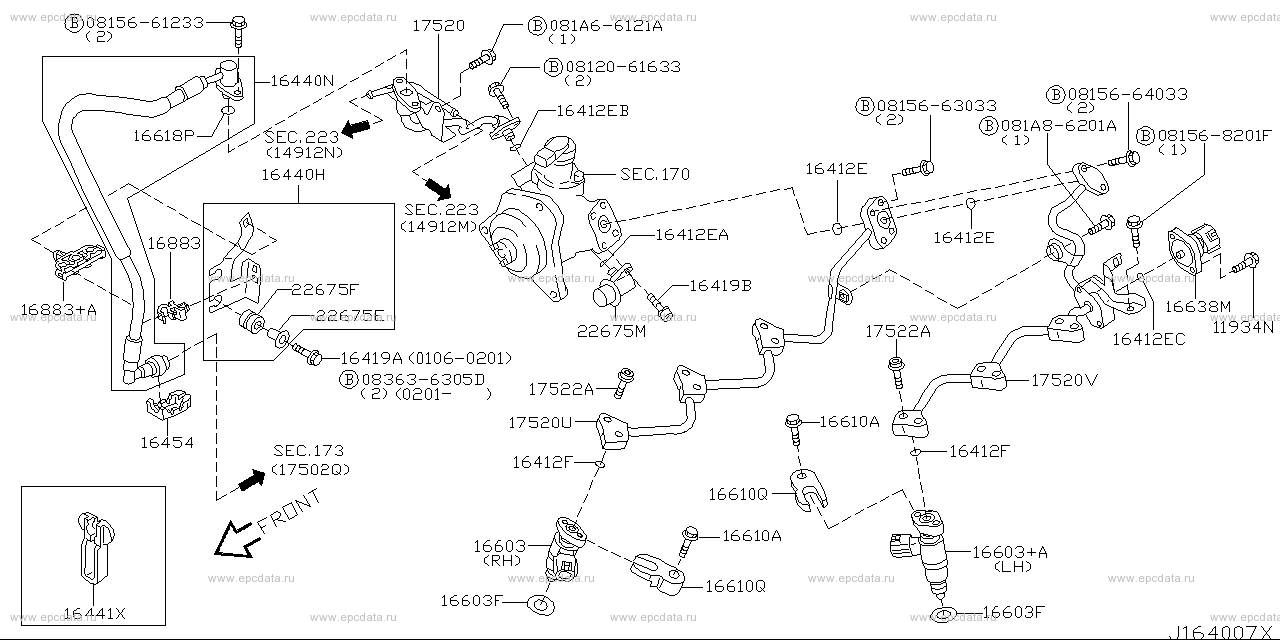 Fuel injection & strainer (engine) for Nissan Skyline V35, 11 ...