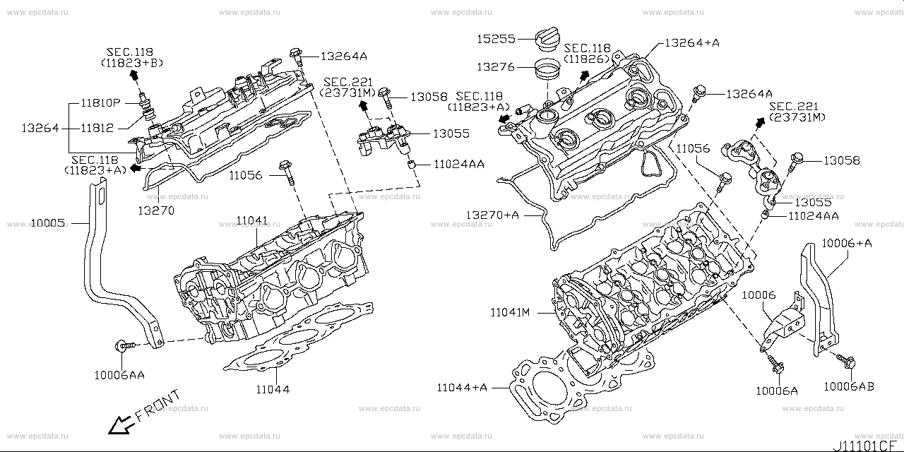 111 - cylinder head & rocker cover (engine)