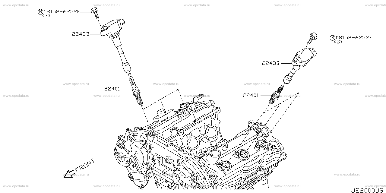 Engine ignition system (engine) for Nissan Skyline V36, 12