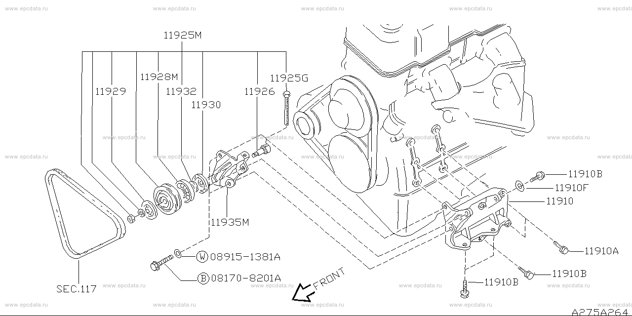 275 - compressor bracket (engine)