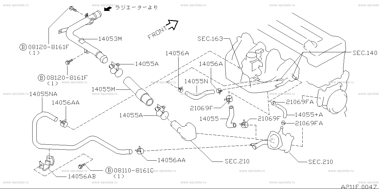 211 - Water Hose & Piping (engine) For Ad Vfy10 Nissan Ad - Amayama