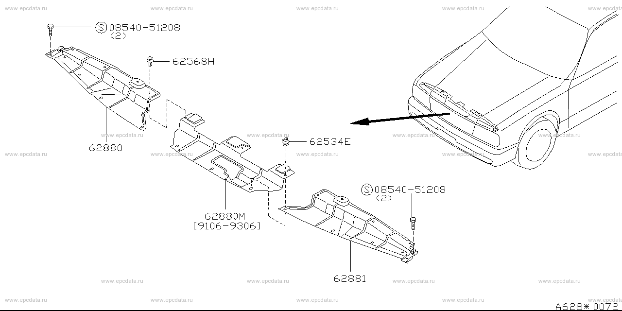 628 - front panel fitting (body)