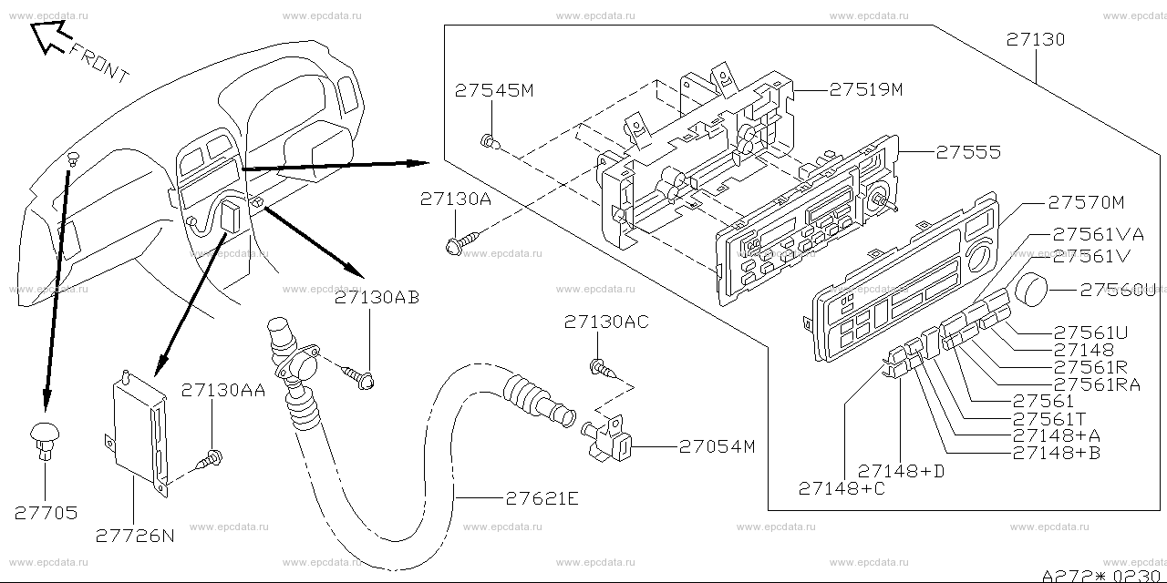 272 - control unit (heater, air conditioner) (Denso) 