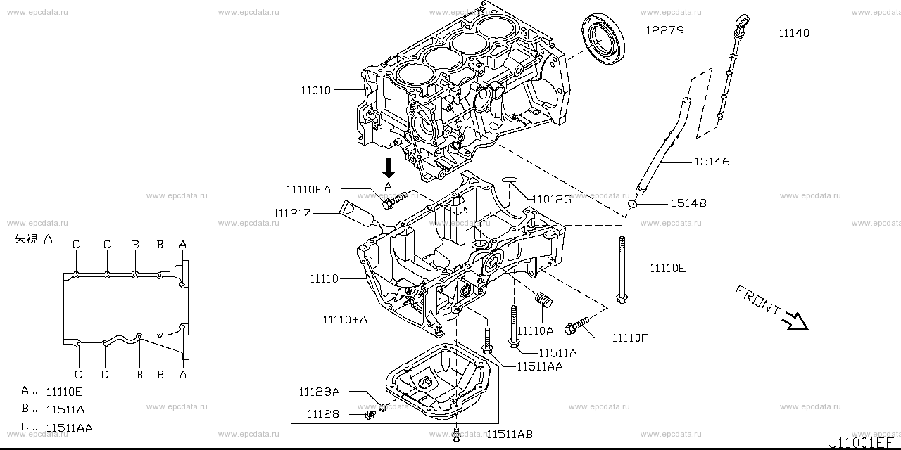 110 - cylinder block & oil pan (engine)