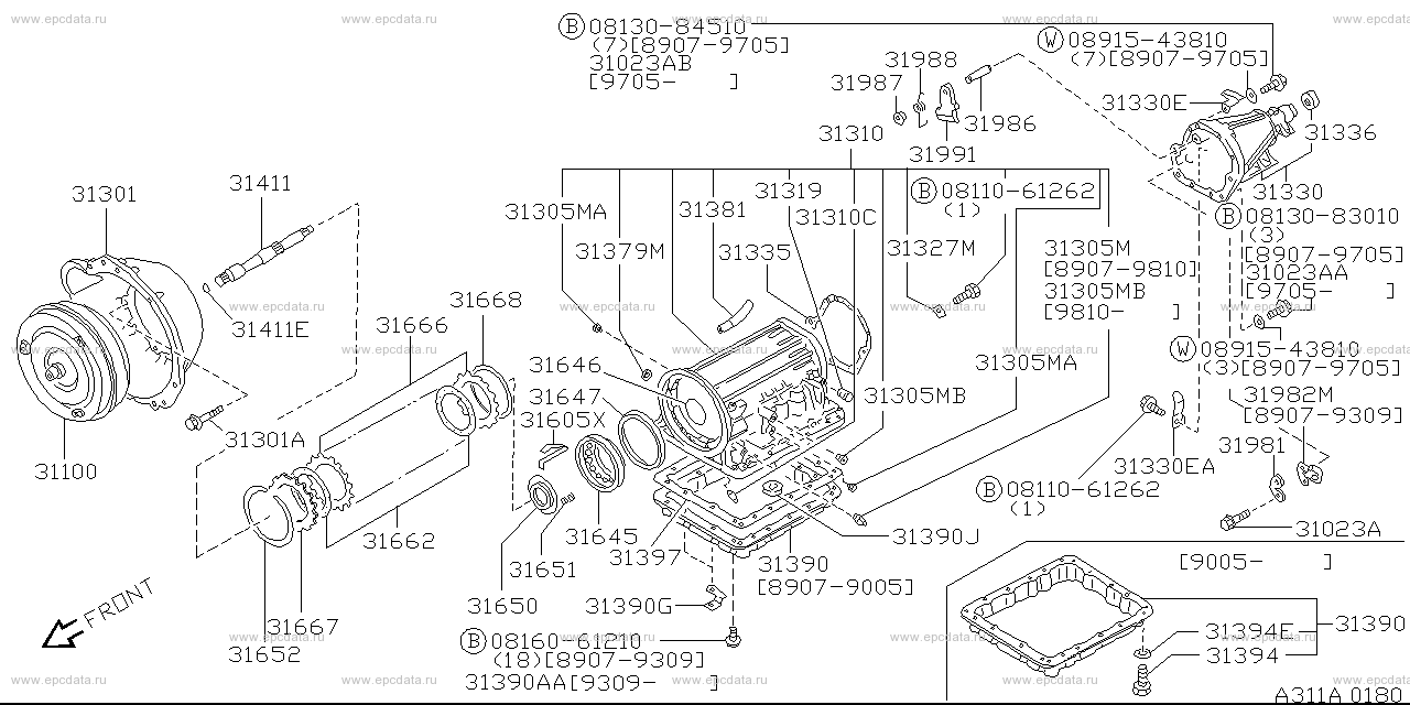 311 - torque converter, housing & case (unit)